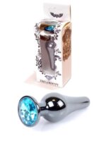 Plug-jewellery dark silver butt plug- light blue - obrazek 9