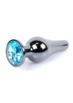 Plug-jewellery dark silver butt plug- light blue - obrazek 7