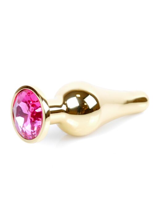 Plug-jewellery gold butt plug- pink - obrazek 7