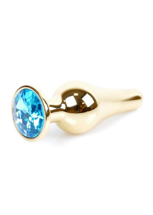 Plug-jewellery gold butt plug- light blue - obrazek 7