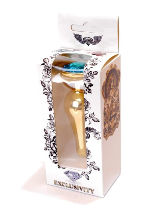 Plug-jewellery gold butt plug- light blue - obrazek 10