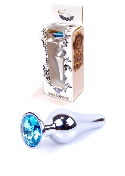 Plug-jewellery silver butt plug- light blue - obrazek 9