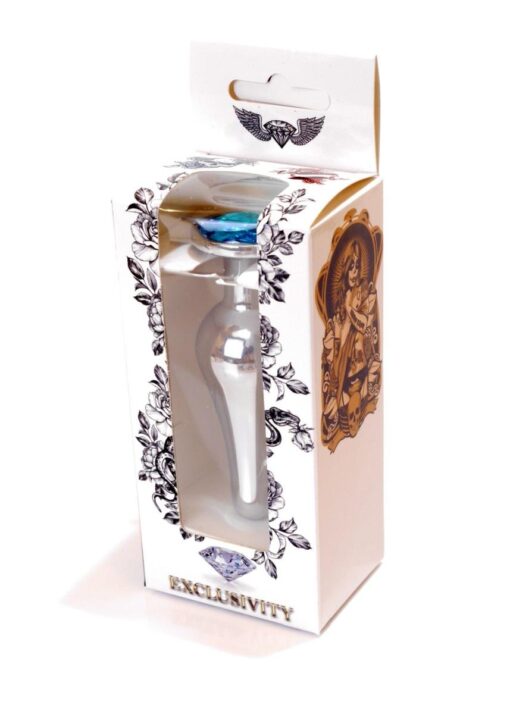 Plug-jewellery silver butt plug- light blue - obrazek 10