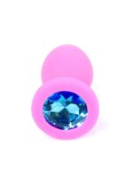 Plug-jewellery pink silicon plug small- light blue diamond - obrazek 2