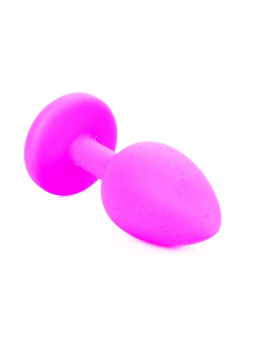 Plug-jewellery pink silicon plug small- light blue diamond - obrazek 3