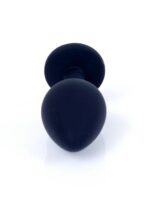 Plug-jewellery black silicon plug medium- pink diamond - obrazek 3