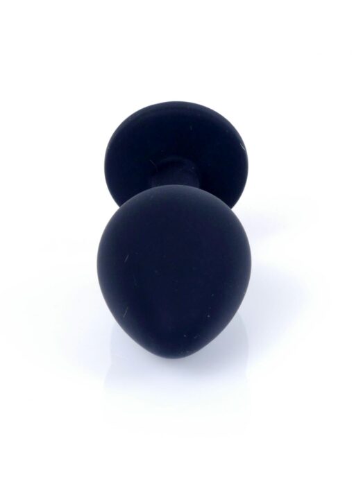 Plug-jewellery black silicon plug medium- pink diamond - obrazek 3