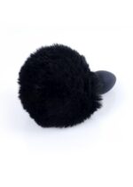 Plug-jewellery silicon plug - bunny tail - black - obrazek 3