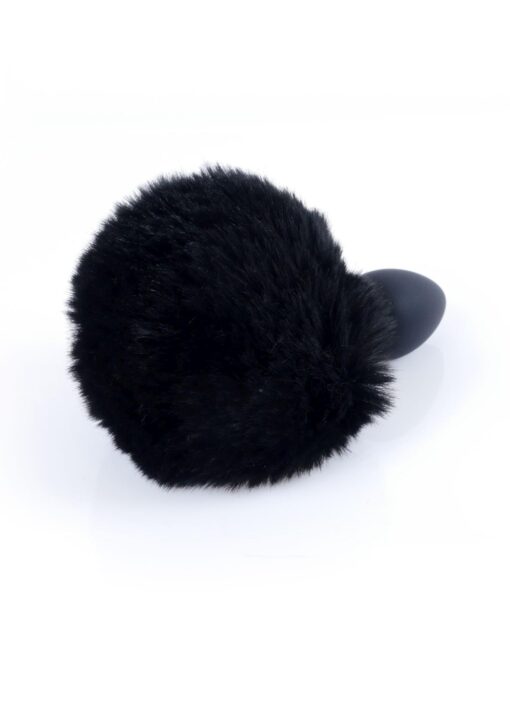 Plug-jewellery silicon plug - bunny tail - black - obrazek 3