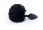 Plug-jewellery silicon plug - bunny tail - black - obrazek 4
