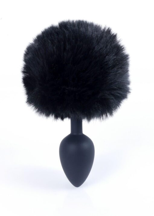 Plug-jewellery silicon plug - bunny tail - black - obrazek 5
