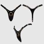 Leatherette harness fabulous - one size - black glossy - obrazek 6
