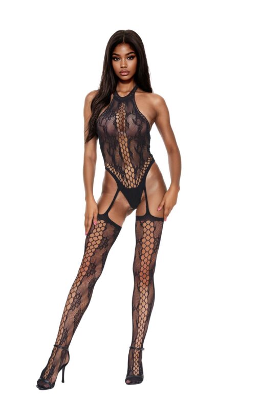 Bodystocking, black, s/l - obrazek 2