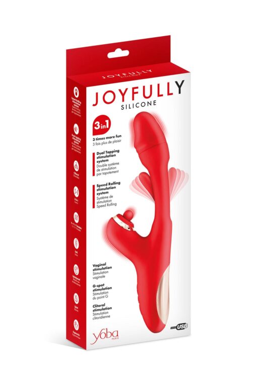 Joyfully 3-in-1 rabbit vibrator with tapotem - obrazek 2