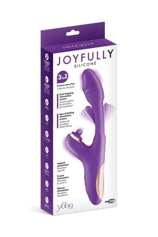 Joyfully 3-in-1 rabbit vibrator with tapotem purple - obrazek 2