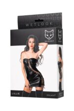 Wetlook dress lillie - black xl - obrazek 5