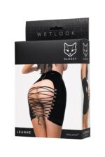 Wetlook skirt leanne - black xl - obrazek 5