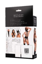 Glossy kitti, bodysuit and cat ears, wetlook, black, xl - obrazek 5