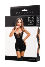 Glossy rimma, dress, wetlook, black, s - obrazek 4
