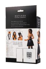 Glossy marisa, dress, wetlook, black, l - obrazek 5