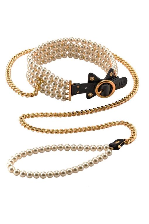 Guilty pleasure luminious pearl leash and collar - obrazek 2