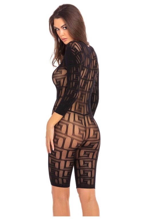 Exotic geometry bodystocking black, s/m - obrazek 4