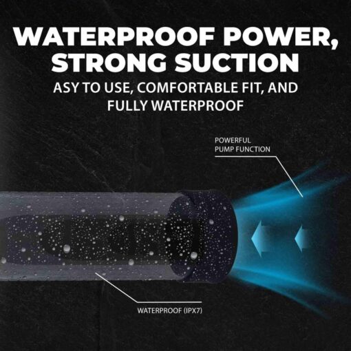 Megalift - automatic waterproof penis pump - black - obrazek 4