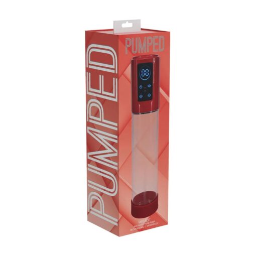 Megalift - automatic waterproof penis pump - metallic red - obrazek 2