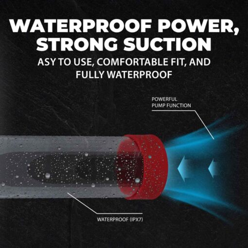 Megalift - automatic waterproof penis pump - metallic red - obrazek 4