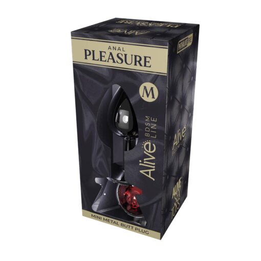 Mini metal butt plug m red - obrazek 2