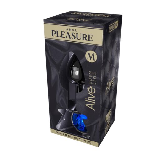 Mini metal butt plug m blue - obrazek 2