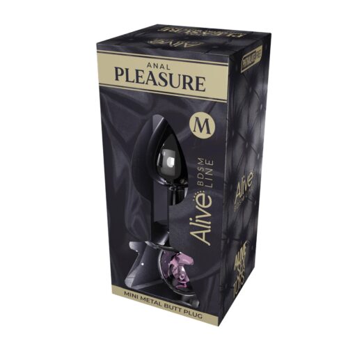 Mini metal butt plug m pink - obrazek 2