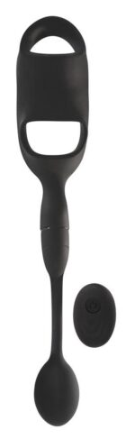 Pierścień na penisa z wibrującym korkiem analnym i pilotem Rebel 33 cm - obrazek 2