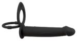 Black Velvets podwójny wibrator analny z pierścieniem na penisa i jądra z pilotem - obrazek 2
