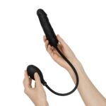 Anal collection - inflatable dildo with pump 14,5 cm - black - obrazek 3