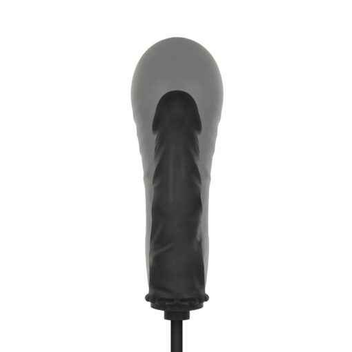 Anal collection - inflatable dildo with pump 14,5 cm - black - obrazek 4