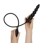 Anal collection - inflatable anal plug with pump 20 cm - black - obrazek 3