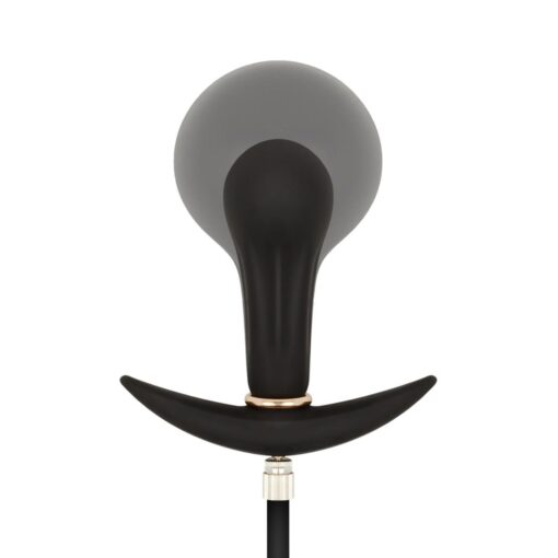 Anal collection - inflatable butt plug with pump 8 cm - black - obrazek 2
