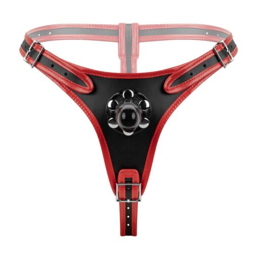 Fetish collection - triple dildo strap-on harness - obrazek 2