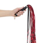 Fetish collection - flogger 64 cm - red and black - obrazek 4