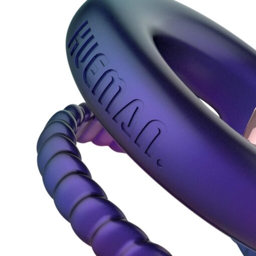 Hueman - jupiter vibrating cock and ball ring - purple - obrazek 4