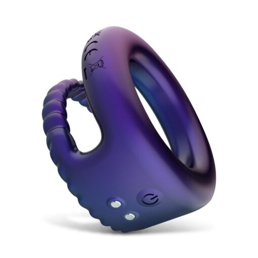 Hueman - jupiter vibrating cock and ball ring - purple - obrazek 6