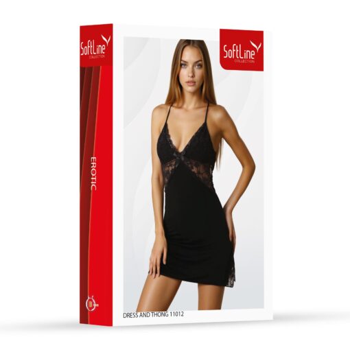 Set dress and thong 11012 black 3xl - obrazek 3