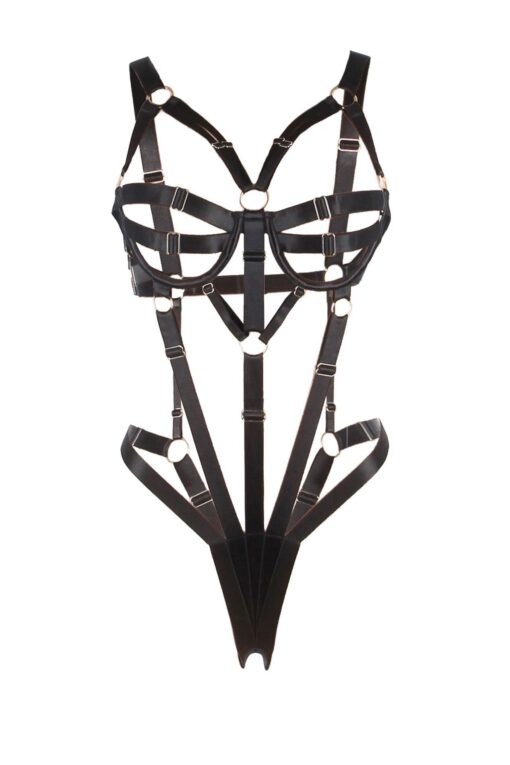 Adjustable body harness black - obrazek 5