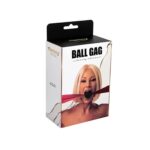 Silicone ball gag with satin straps. - obrazek 5