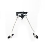 Breathable ball gag with adjustable nipple
clamps. - obrazek 3