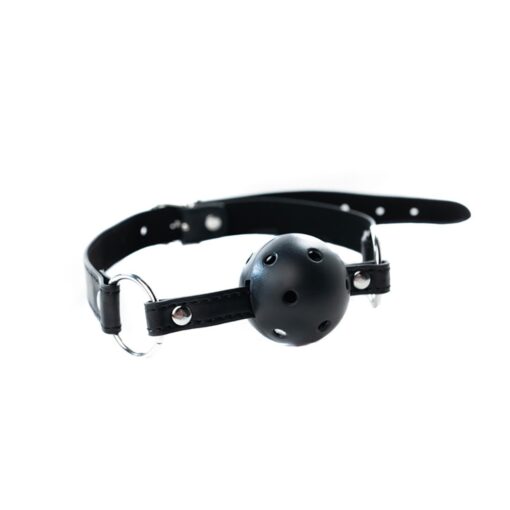 Black breathable ball gag with adjustable
strap. - obrazek 2