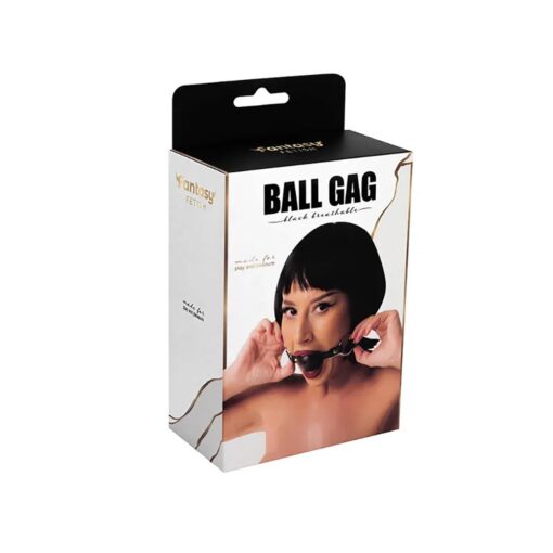 Black breathable ball gag with adjustable
strap. - obrazek 5