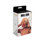 Red breathable ball gag with adjustable strap - obrazek 5
