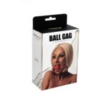 Red silicone ball gag with adjustable straps - obrazek 5